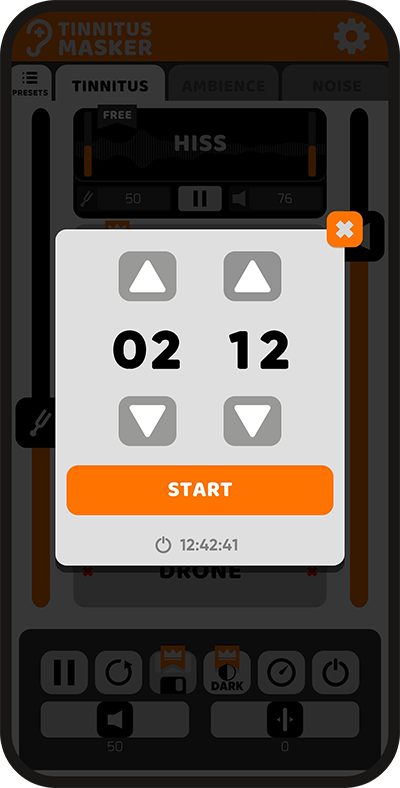 Set a sleep timer in Tinnitus Masker